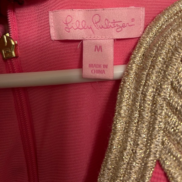 Lily Pulitzer Pink Gold Soutache Embroidery Embellished Janice Shift Dress M - Picture 2 of 5